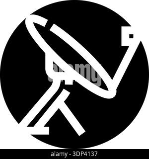 Icône d'antenne parabolique représentant la technologie de télécommunication mondiale Illustration de Vecteur