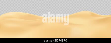 fond de dunes de sable 3d. Montagne désertique abstraite pour île de jeu ou illustration estivale de paysage de voyage. Environnement Sahara vectoriel réaliste, colline minimaliste pour safari ou aventure, scène de plage. Illustration de Vecteur