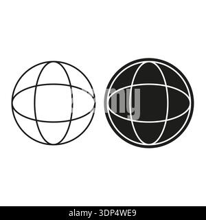 Réseau mondial extraordinaire. Symboles de planète sphère. Illustration vectorielle sophistiquée. Éléments monochromes professionnels. SPE 10. Illustration de Vecteur