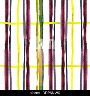 Modèle sans couture avec des rayures verticales floues dessinées à la main dans des couleurs modernes. Fond géométrique abstrait dans des stries de peinture artistique. Design pour textile Banque D'Images