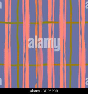 Modèle sans couture avec des rayures verticales floues dessinées à la main dans des couleurs modernes. Fond géométrique abstrait dans des stries de peinture artistique. Design pour textile Banque D'Images
