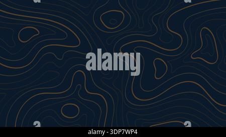 Bannière topographique abstraite fond bleu avec ligne d'or. Illustration vectorielle Illustration de Vecteur