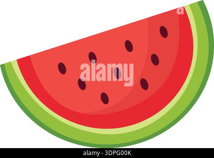 Fruits de pastèque, fruits verts, tranches de pastèque, illustration de fruits, pastèque mûre, pastèque entière Illustration de Vecteur