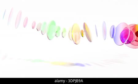 Verre de couleur rond abstrait élément cristallin de couleur 3D. Banque D'Images