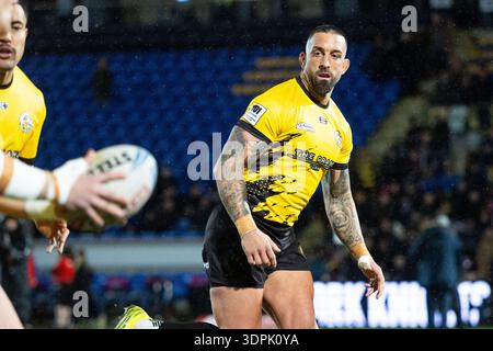 12-02-2026, York Community Stadium , York York York Knights vs Hull KR Paul Vaughan de York Knights Warming Up Banque D'Images