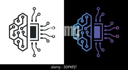 Intelligence artificielle ou icône de logo ai générative icône de dégradé pour l'application et l'illustration vectorielle Web Illustration de Vecteur