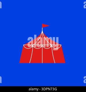 Bonne bannière de carnaval. Cirque rouge. Célébration des fêtes. Illustration vectorielle, conception plate Illustration de Vecteur