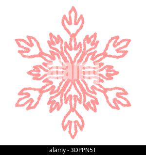 Crayon rose motif flocons de neige décoratif Illustration de Vecteur