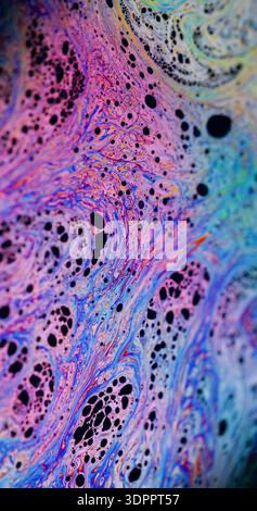 Texture de mélange de gouttes de peinture gradient Rainbow Oil Blur Banque D'Images