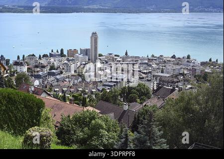 Montreux sur le Lac Léman Banque D'Images