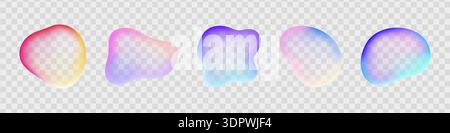 Formes organiques avec effet flou. Formes transparentes floues colorées Illustration de Vecteur