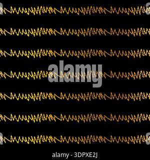 Motif grunge sans couture coloré doré avec des formes abstraites, gribouilles, griffonnages, éléments géométriques, lignes Illustration de Vecteur