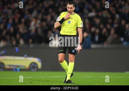 15 février 2026, Stadio Diego Armando Maradona, Naples, Italie ; Serie A Football ; Napoli versus Roma; arbitre Andrea Colombo Banque D'Images