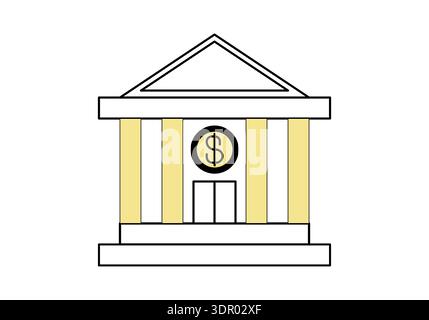 Icône de bâtiment de banque, illustration vectorielle. Illustration de Vecteur