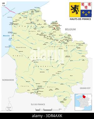 Carte de la région française des hauts de France Banque D'Images