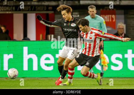 Rotterdam, pays-Bas. 17 février 2026. ROTTERDAM, PAYS-BAS - 17 FÉVRIER : Koki Ogawa de NEC Nijmegen, Pelle Clément de Sparta Rotterdam lors du match néerlandais Eredivisie entre Sparta Rotterdam et NEC Nijmegen à Het Kasteel le 17 février 2026 à Rotterdam, pays-Bas. (Photo de Broer van den Boom/Orange Pictures) crédit : Orange pics BV/Alamy Live News Banque D'Images