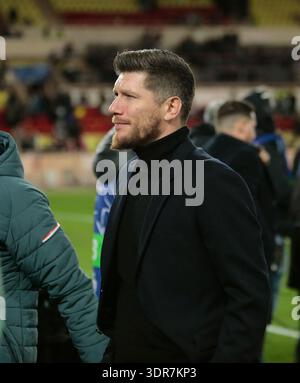 Monaco, Monaco. 17 février 2026. Sébastien Pocognoli entraîneur de L'AS Monaco lors de l'UEFA Champions League, saison 2025/2026, match de football entre L'AS Monaco et le FC Paris Saint-Germain le 17 février 2026 au stade Louis II de Monaco. Crédit : Nderim Kaceli/Alamy Live News Banque D'Images