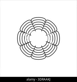 Mandalas circulaires complexes. Vecteur géométrique de fleur. Ornement oriental traditionnel. Contour méditatif symétrique. Illustration de Vecteur