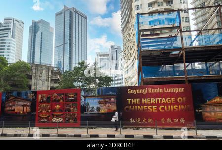 Grande réserve promotionnelle célébrant la cuisine chinoise à Kuala Lumpur. 'Sayangi Kuala Lumpur' (amour Kuala Lumpur), l'héritage de la cuisine chinoise Banque D'Images