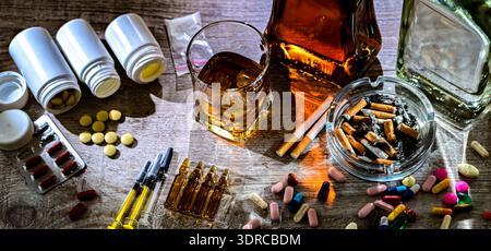 Les substances addictives Banque D'Images