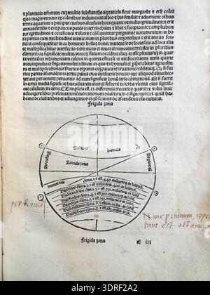 Le traité astronomique d'Albumasar 1515 de magnis coniunctionibus et annorum revolutionibus, traduit de l'arabe par Joannes Hispalensis et publié à Venise par Melchior Sessa, analyse les conjonctions planétaires, les révolutions annuelles et les mouvements célestes. Illustré de diagrammes gravés sur bois et de texte typographique, l'œuvre démontre l'intégration européenne au début du XVIe siècle de l'érudition astronomique arabe avec des méthodes scientifiques de la Renaissance, combinant l'explication textuelle avec la représentation visuelle des phénomènes célestes. Banque D'Images