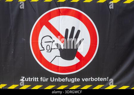 Aucun signe d'intrusion sur une clôture de chantier, Allemagne Banque D'Images