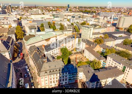 Vieille ville de Francfort avec Kaiserdom, vue d'en haut Banque D'Images