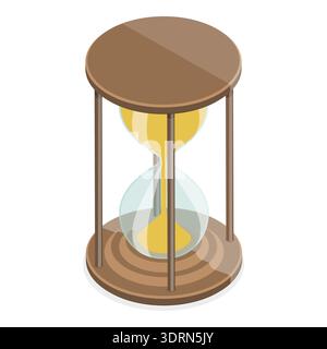 Ensemble de sabliers Isomtric Flat Vector 3D. Banque D'Images
