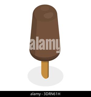 Ensemble vectoriel plat isométrique 3D de Popsicles Banque D'Images