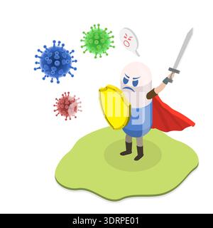 Illustration vectorielle plate isométrique 3D de l'antibiotique Banque D'Images