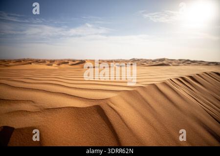 Dunes de sable ondulées dans le désert de Rub al Khali Banque D'Images