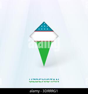 Icône d'épingle de drapeau Ouzbékistan avec conception géométrique. Illustration vectorielle. Illustration de Vecteur