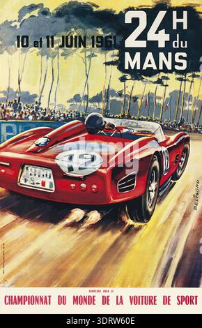 1961 24 heures du Mans. Musée : COLLECTION PRIVÉE. Auteur : Michel Beligond. Banque D'Images