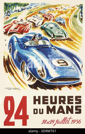 1956 24 heures du Mans. Musée : COLLECTION PRIVÉE. Auteur : Géo Ham (Hamel) (Georges). Banque D'Images