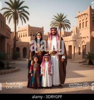 conception d'affiche saoudienne de jour de foudre Banque D'Images