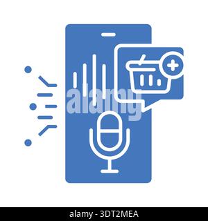 Icône plate couleur de l'assistant d'achat vocal pour les projets numériques et d'impression. Icônes nettes minimales pour les applications et les sites Web. Icônes simples modernes pour UI UX et Illustration de Vecteur