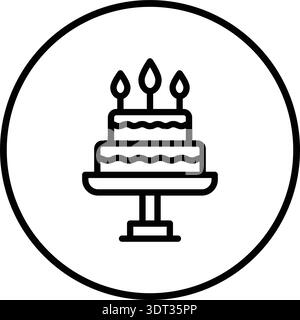 Illustration de conception d'icône de vecteur de gâteau d'anniversaire Illustration de Vecteur
