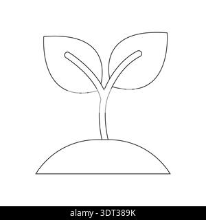 Germe de plante minimaliste poussant à partir de l'icône de sol vecteur pour l'environnement et la nature concept de croissance Illustration de Vecteur