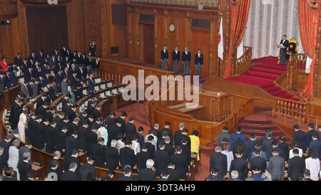 Tokyo, Japon. 20 février 2026. L'empereur japonais Naruhito déclare officiellement l'ouverture de la session de la Diète spéciale 221 à la Diète nationale à Tokyo, Japon, le vendredi 20 février 2026. Photo de Keizo Mori/UPI crédit : UPI/Alamy Live News Banque D'Images