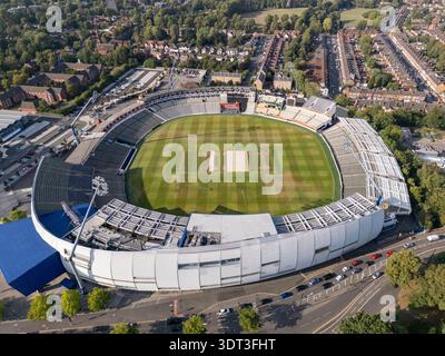 Vue aérienne du terrain de cricket d'Edgbaston, Birmingham, Royaume-Uni. Banque D'Images