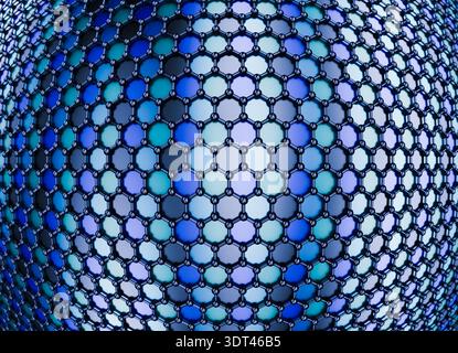 Rendu 3D de la structure réticulaire du graphène avec un réseau moléculaire hexagonal Banque D'Images