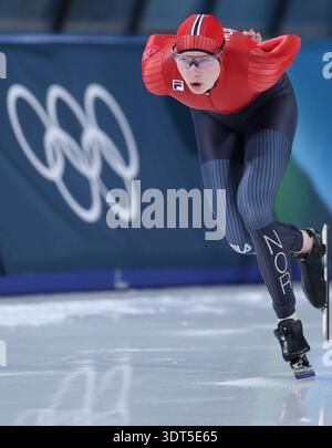 Milan, Italie. 20 février 2026. La norvégienne Ragne Wiklund participe à l'épreuve féminine de patinage de vitesse sur 1500 m aux Jeux Olympiques d'hiver de Milan-Cortina 2026 à Milan, Italie, le 20 février 2026. Crédit : du Xiaoyi/Xinhua/Alamy Live News Banque D'Images