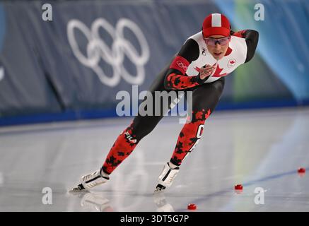 Milan, Italie. 20 février 2026. Valerie Maltais, du Canada, participe à l'épreuve du 1500m féminin de patinage de vitesse aux Jeux olympiques d'hiver de Milan-Cortina 2026 à Milan, en Italie, le 20 février 2026. Crédit : Wu Wei/Xinhua/Alamy Live News Banque D'Images