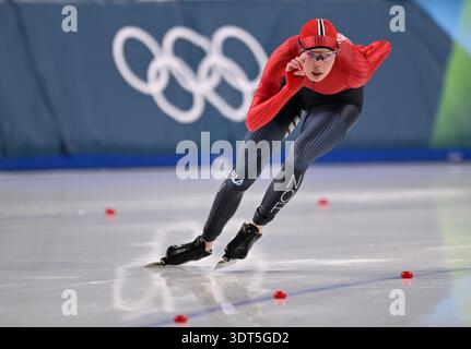 Milan, Italie. 20 février 2026. La norvégienne Ragne Wiklund participe à l'épreuve féminine de patinage de vitesse sur 1500 m aux Jeux Olympiques d'hiver de Milan-Cortina 2026 à Milan, Italie, le 20 février 2026. Crédit : Wu Wei/Xinhua/Alamy Live News Banque D'Images