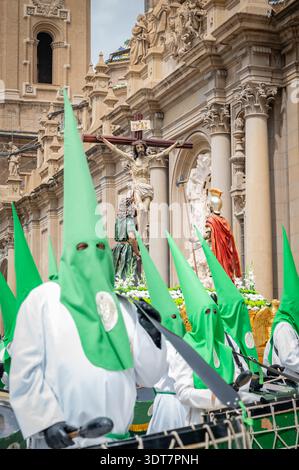 Fotografía Semana Santa Zaragoza 2025. 7 Palabras. Banque D'Images