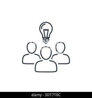 Cerveau à l'intérieur de l'icône de lampe idée créativité innovation concept illustration Illustration de Vecteur