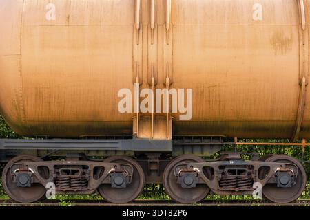 Roues de train de fret, vue rapprochée Banque D'Images