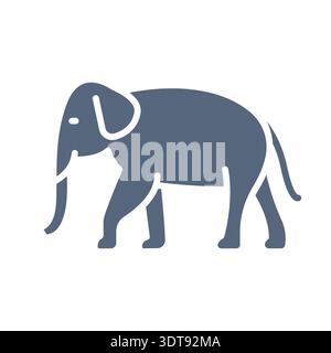 Icône plate couleur éléphant pour les projets numériques et imprimés. Animaux asiatiques. Icônes nettes minimales pour les applications et les sites Web. Icônes simples modernes pour UI UX et b. Illustration de Vecteur