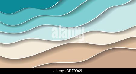 Fond vectoriel en couches de vagues de mer abstraites. Vagues bleues de l'océan. Motif vagues d'eau Illustration de Vecteur
