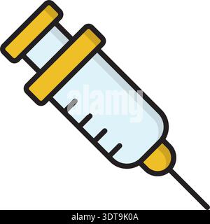 Modèle de conception de vecteur d'icône de seringue concept simple et moderne. Isolé sur fond blanc Illustration de Vecteur